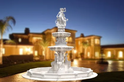 Hot Selling Stone Carving Marble Four Season Ladies Big Water Fountain