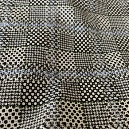 Polyester Viscose Spandex Checks Fabric