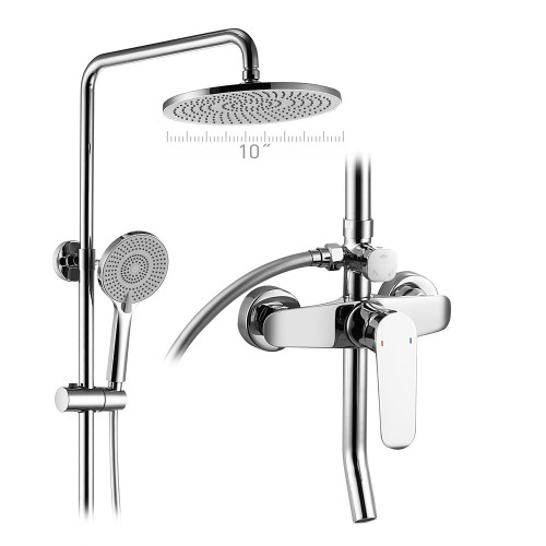 Jasupi Bathroom Chrome Brass Wall Mounted Ceiling Rain Concealed Household Waterfall Shower Set