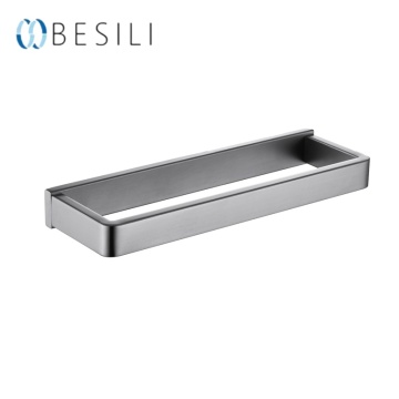 Modern Matte Black Stainless Steel Square Towel Ring - Wall Mounted Bathroom Accessory