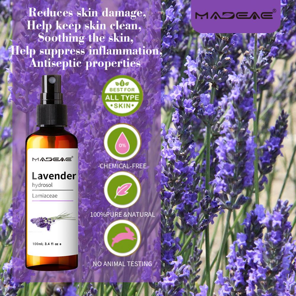 Hidrosol de lavanda 100% puro e natural para calmante a pele