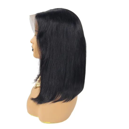 Larger size 13*4 lace frontal wig virgin human hair raw cambodian hair  8 10 12 14 inch transparent bob lace wigs