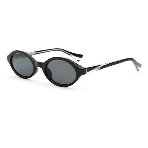 Translucent Neo-Retro Segmented Oval Color-Block Sunglasses