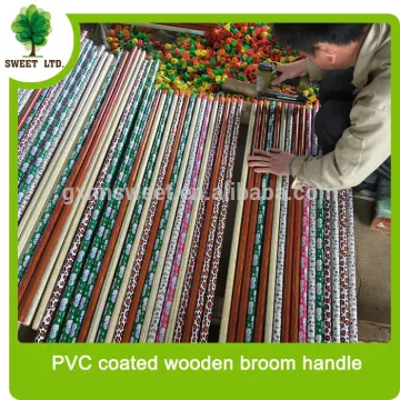 hot selling sweeping tools wholesale pvc coated wooden broom handles
