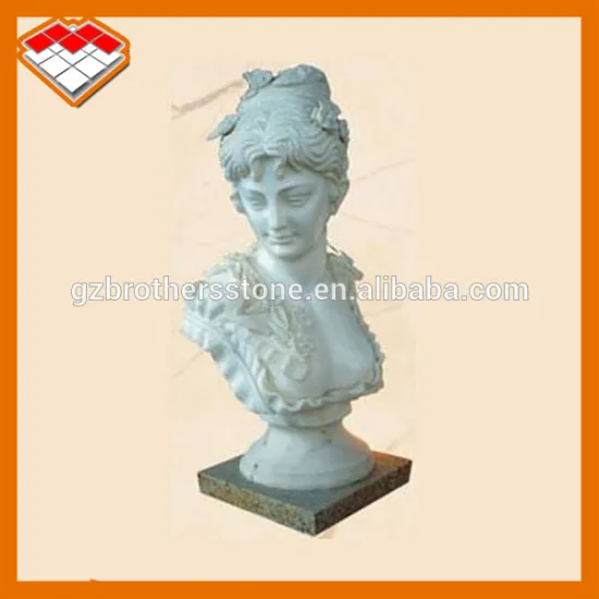 life-size white marble shy girl statue