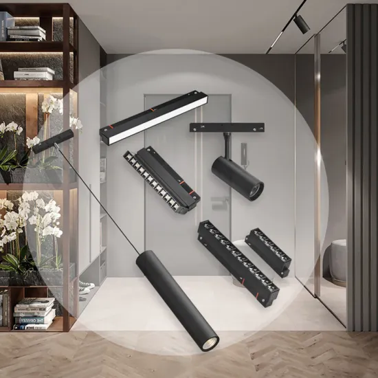 Modern 48V Magnetic Track Light System with Aluminum Recessed Flood Grille