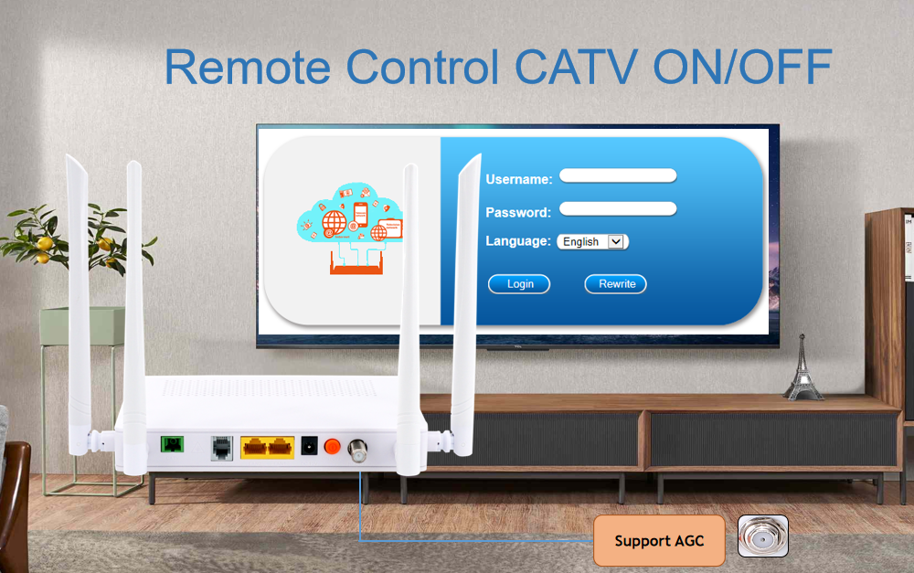 ftth gpon onu with catv