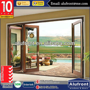 high quality Aluminium clad wood folding doors