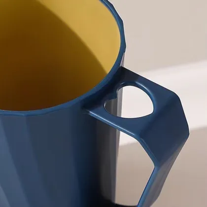 Double Color Bathroom Cup with Handle - Toothbrush Holder & Mouthwash Cup