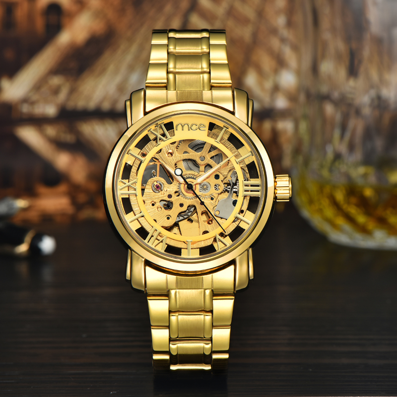 2017 modern design steel gold watches women