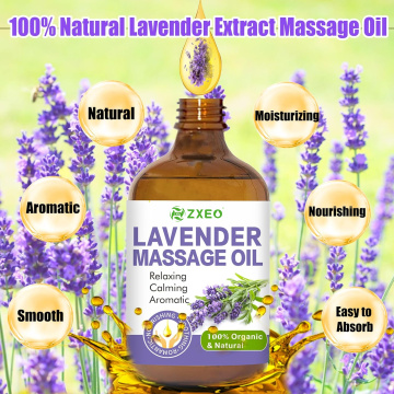 Óleo de massagem de lavanda para relaxamento Oil de massagem corporal para massagem terapêutica com óleo essencial de lavanda