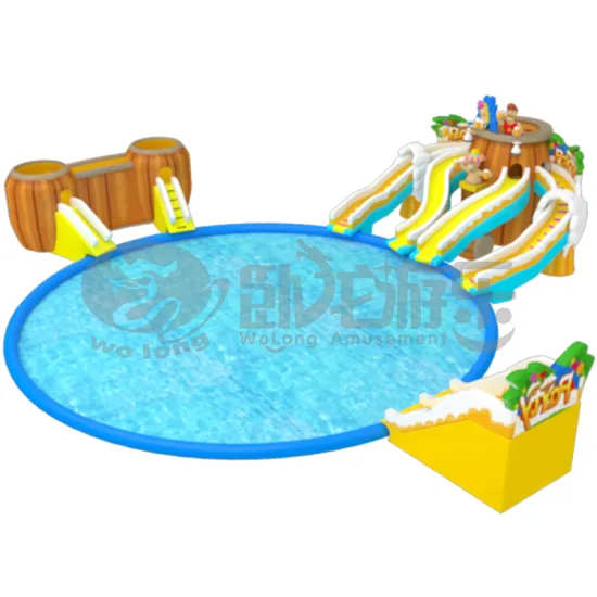 Factory Price Customized Size Inflatable Whale Water Park Slide With Pool