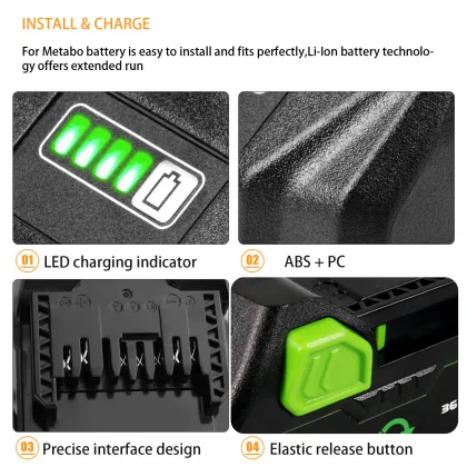 Compatible 36V/18V 5.0Ah Battery for Metabo HPT Power Tools