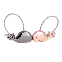 Little whale couple keychain Valentine's day lovely gift key pendant wedding anniversary dolphin expresses love