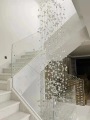 Villa Decor Crystal Glass Stone Spiral Staircase Chandelier