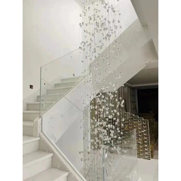 decoración de villa cristal de vidrio de piedra lámpara de lámpara de escalera de espiral