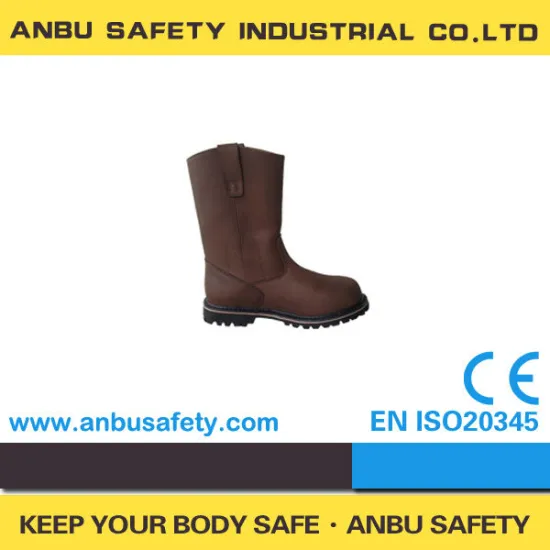 30cm height multi functional yellow embossed leather rigger boots for mining