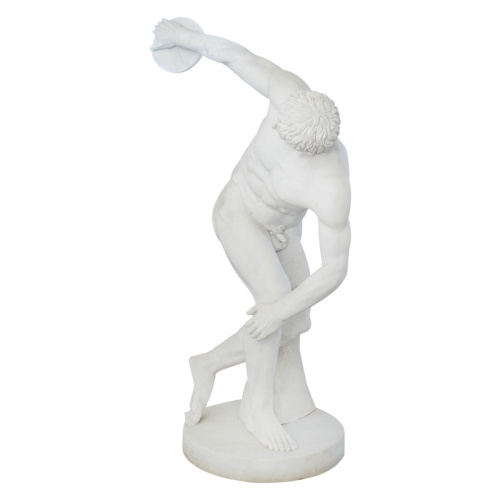 Classical Athlete White Marble Sculpture Dynamic Artistry