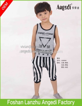 OEM/ODM custom made summer boys wear sleeve t shirt with baggy pants cool boy summer 2 pc set
