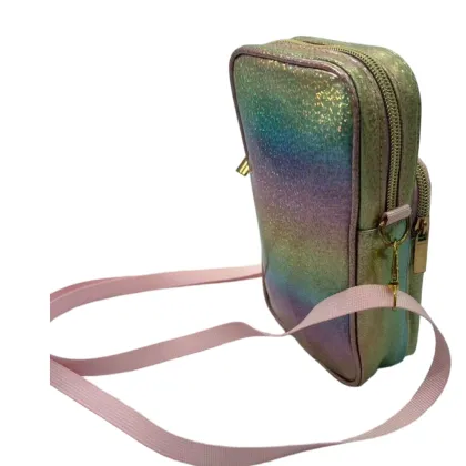 iridescent glitter crossbody mini bag