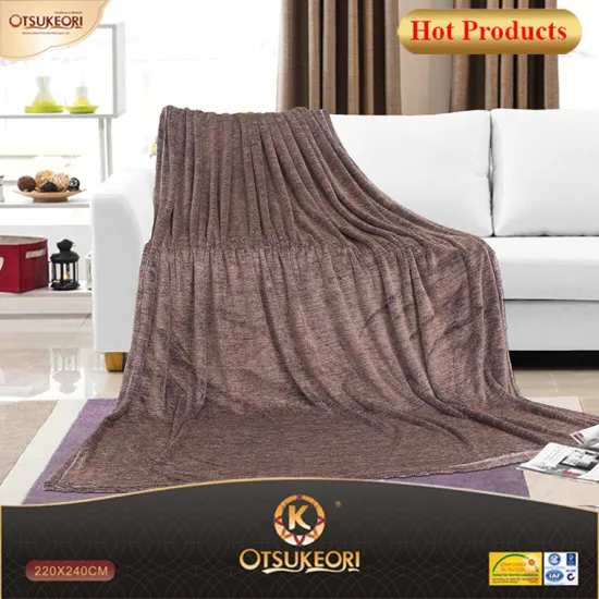 OTSU KEORI 100% Polyester Knitted flannel blanket with cheap price for North Africa market.