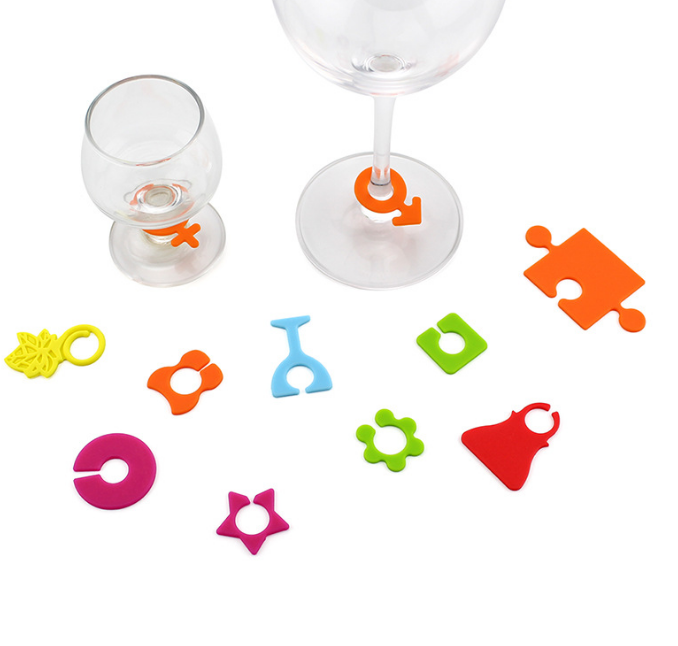 Silicone Wine Glass Charm Tags