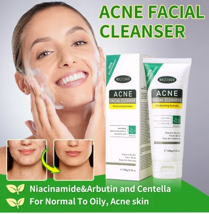 Gently Deeply Cleansing Acne-Removing Facial Cleanser with Hyaluronic Acid and Niacinamide