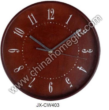 Brown Wooden Wall Clock