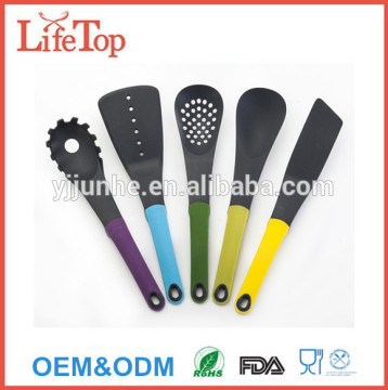 Heat-Resistant 5Pcs kitchen Utensil Set, Gray, Grey, Purple, Blue, Green, Yellow