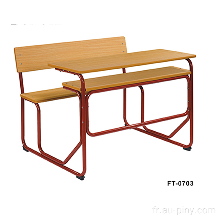 (Meubles)Bureau d'étudiant double et bancs de table de chaise