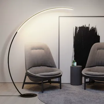 Modern Arc Floor Lamp with Marble Base for Living Room and Bedroom