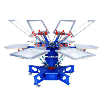 6 Color 6 Station T-Shirt Silk Screen Carousel Machine