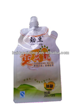 liquid stand up spout pouch with cap, retort pouch for soybean milk, excellent dart-impact strength
