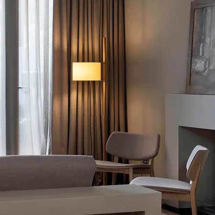 Santa & Cole Walnut Floor Lamp - Wabi Sabi Inspired Living Room Ambience Light