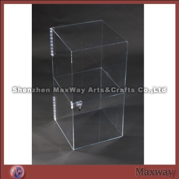 Clear vertical 2 layered table carved acrylic