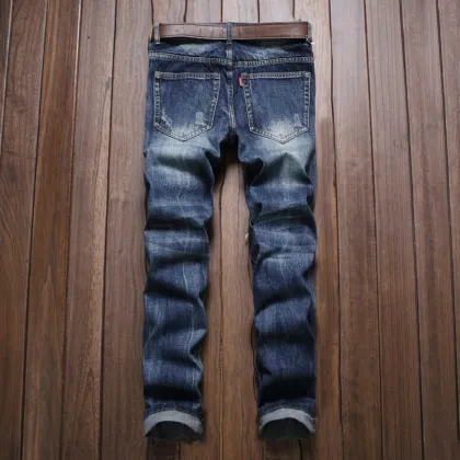customize cheap high quality ripped men trousers jeans negotiate price