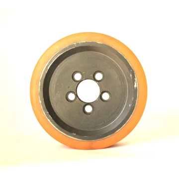 Linde L14 or L16 Electric Forklift PU Coated Motor Drive Wheels - 5 Holes