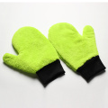 Microfiber coral fleece car wash mitts