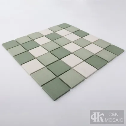Green Ceramic Mosaic Floor Tiles