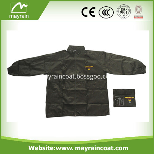 Black Polyester Adult Rain Jacket