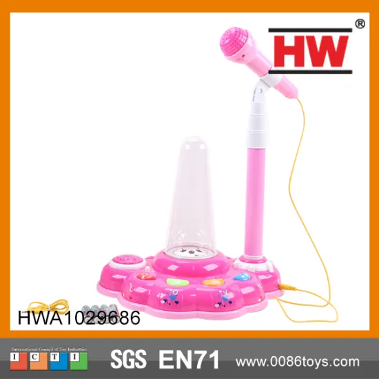 Plastic with light and music kids toy microphone