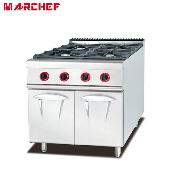 Professional Stainless Steel 4 Burner Gas Stove with Electric Oven