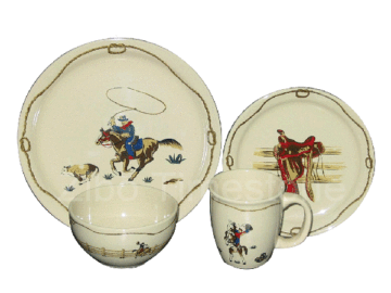 16PC Stoneware Dinner Set With Decal (GP001)