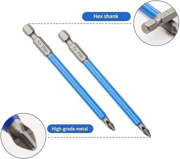25-150mm Impact Driver with Non-Slip Cross Head Magnetic PH2 Electric Screwdriver Bits: High-Quality Tools for Your Workshop