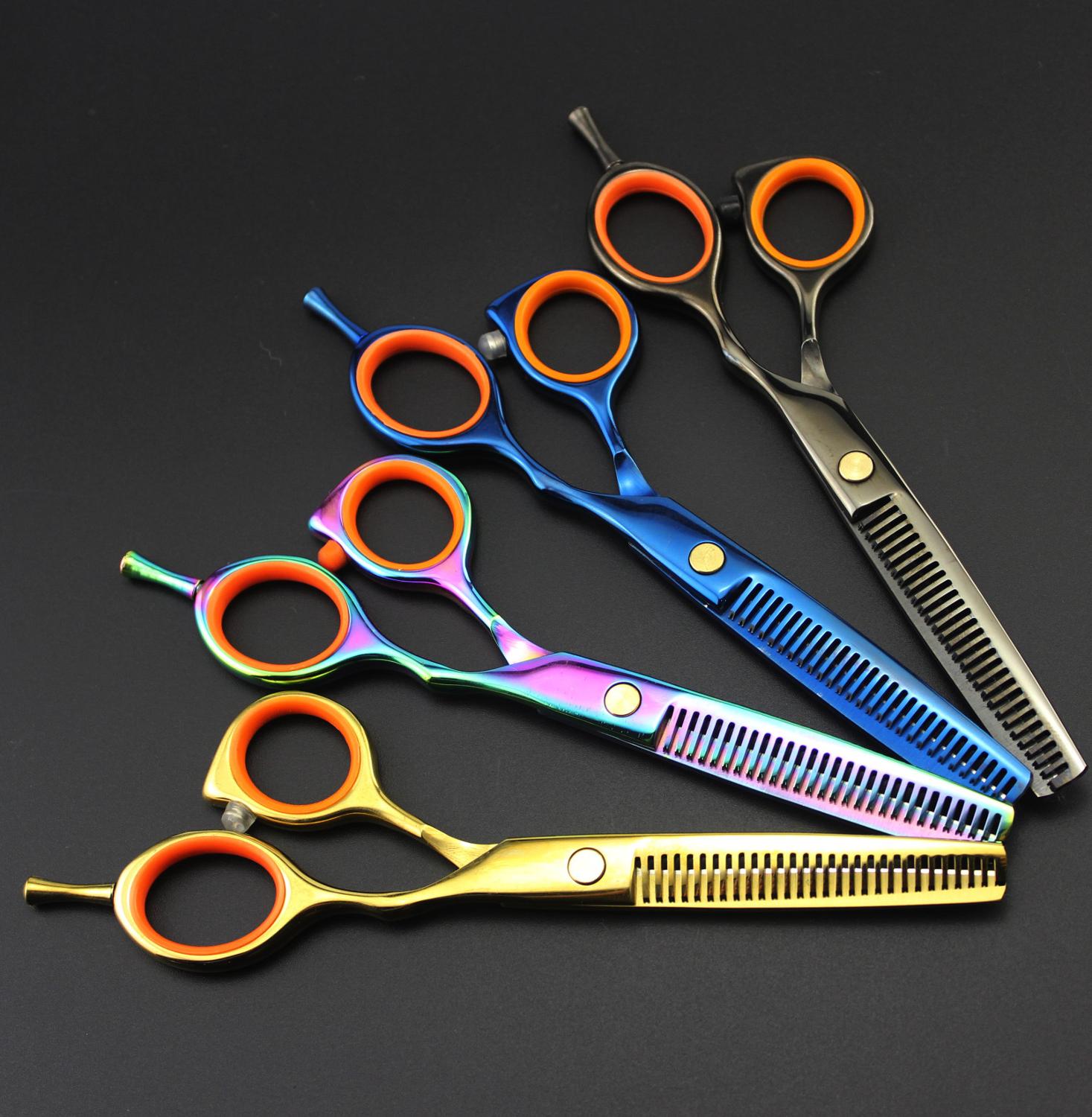 5.5'' Professional Hairdressing Scissors Cutting Shears Thinning Scissors Tijeras Human Hair Scissors 4 colors