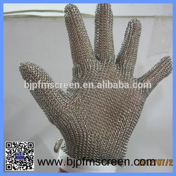 Meat cutting stainless steel safety glove