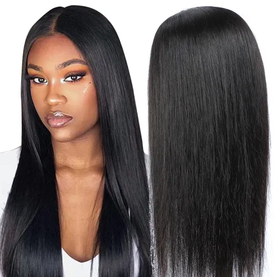 Glueless Cheap Wholesale 100% Natural Indian Long Straight, HD Transparent Lace Front Virgin Human Hair Wig