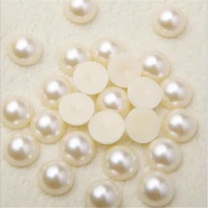 300pcs 4/6/8/10/12/14mm White Half Pearl Beads DIY Imitation Garment Beads Pearl ABS Half Round Beads Craft Scrapbook Beads