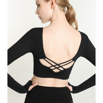 neie Yoga Crop Top Long Sleeve Shirt