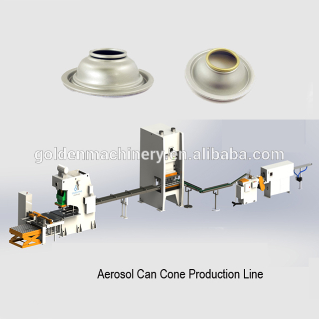 Linha de produção automática de tampa de cone de lata de aerossol